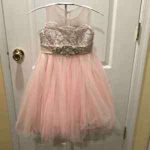 A-Line Knee-length Flower Girl Dress - Satin/Tulle/Lace Sleeveless